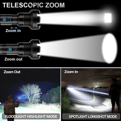 🔥LAST DAY SALE 49% OFF🔥 - LED Rechargeable Tactical Laser Flashlight 70000 High Lumens